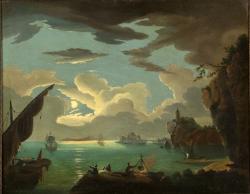 Kisfaludy Károly: Kikötő holdfényben, 1820-as évek 