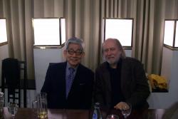 Krasznahorkai László Kenzaburo Oe Nobel-díjas íróval Berlinben, 2008 október